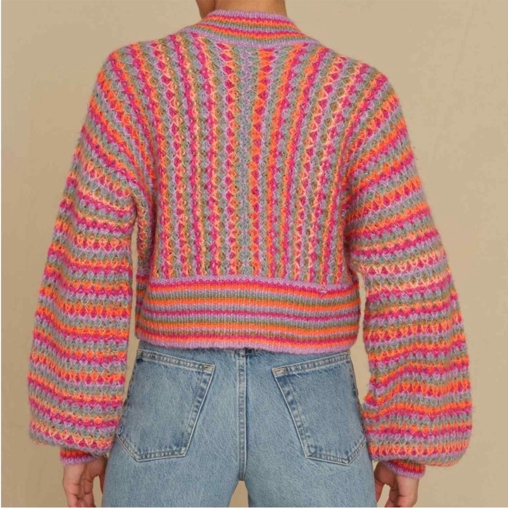 Multi Striped Sweater Industry small cropped boho - Picture 6 of 7